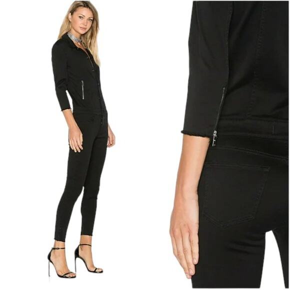 DL 1961 x Jessica Alba No. 7 Jumpsuit in Scorpion Black SZ XS - Picture 3 of 15